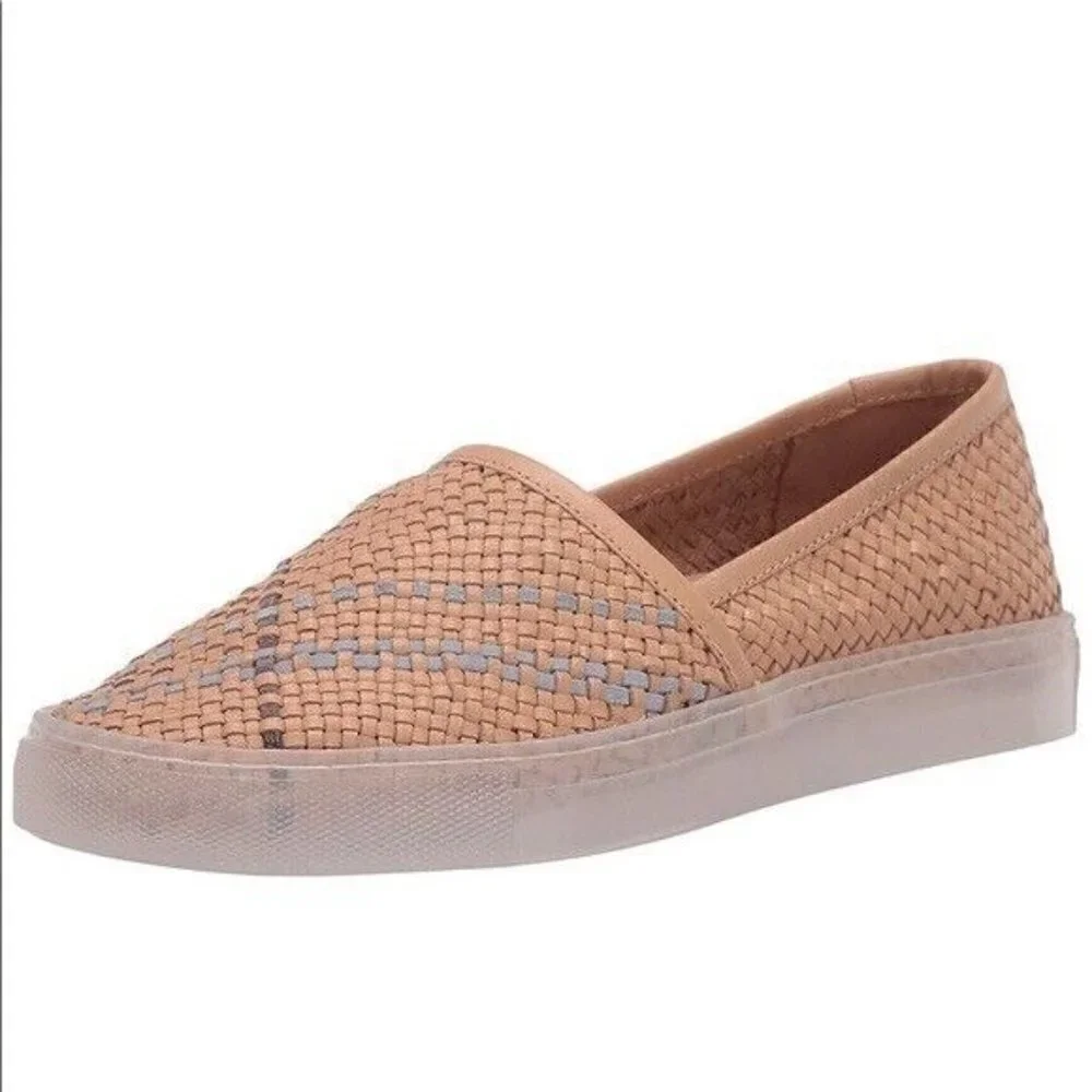 NEW Free People Santorini Sneaker Womens 41 / 11 Natural Combo Tan Slip-On Shoes